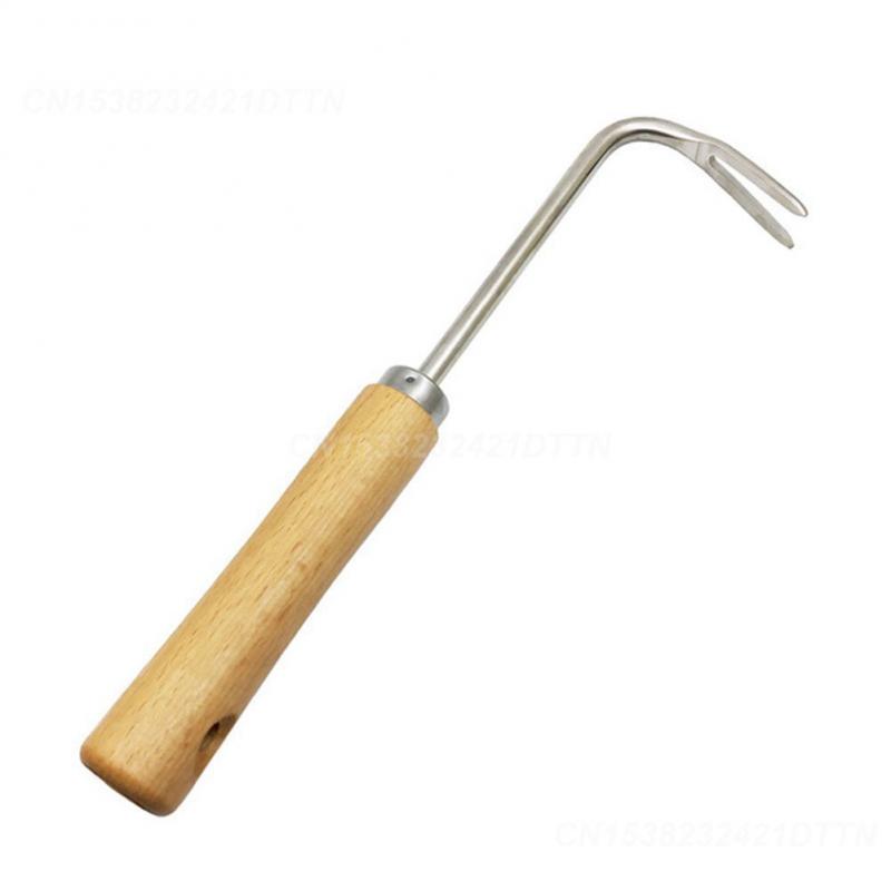 

Bonsai Loosening Hook Portable Convenient Weeding Hook Wooden Handle Single-claw Root Hook Garden Weeding Tools Hand Weeder Tool