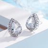 Luxury Pear-Shaped Diamond & Cubic Zirconia Stud Earrings - Hot Selling Creative Water Drop Design