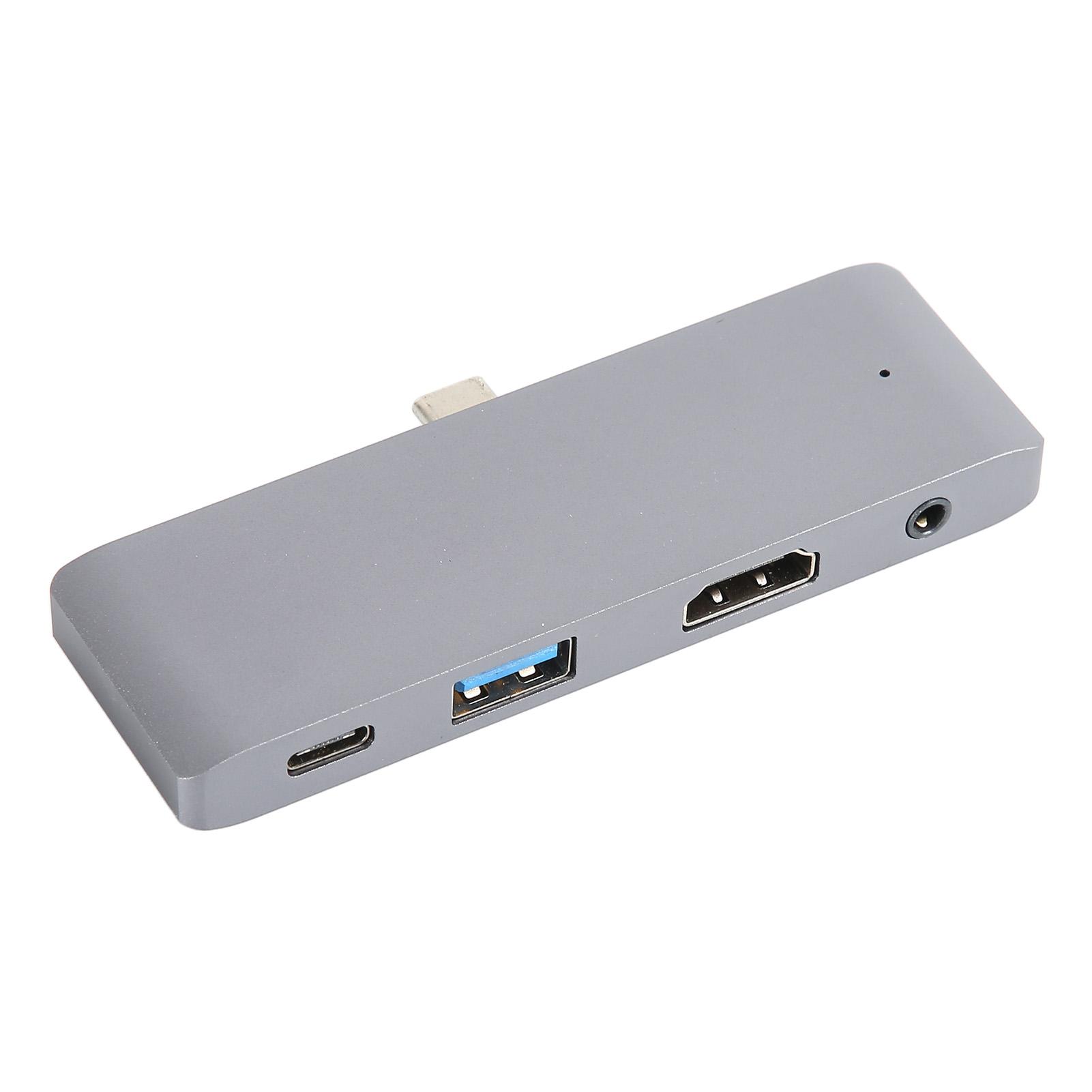 

USB C Hub 4 in 1 Aluminum Alloy USB C to USB USB3.0 HDTV AUX 3.5mm USB C Splitter for OS X Tablet