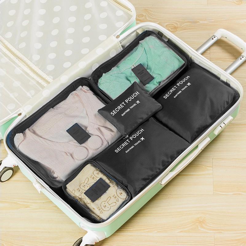 

Six-Piece Waterproof Travel Storage Bag Set for Luggage, Business Trips, and Clothing Organization чорний