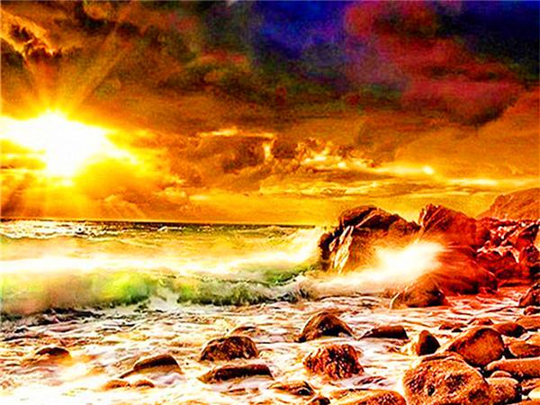 Diamond Art Painting Sunset Seaside Landscape Full Square/round Embroidery Mosaic Flower Scenery Cross Stitch Home Decor