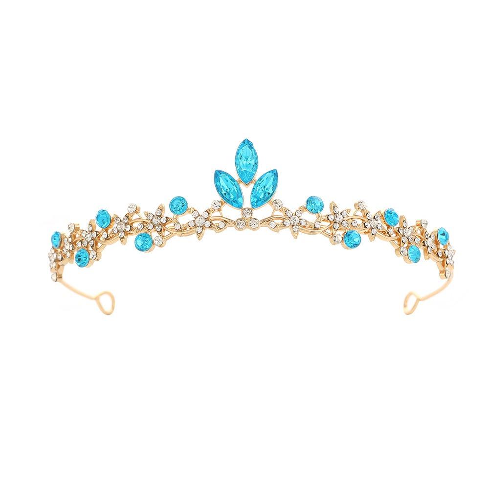 Simple Baroque Crystal Crown Tiara Elegant Design Crystal Rhinestone Princess Crown Sweet Style Bridal Crown Photography Props