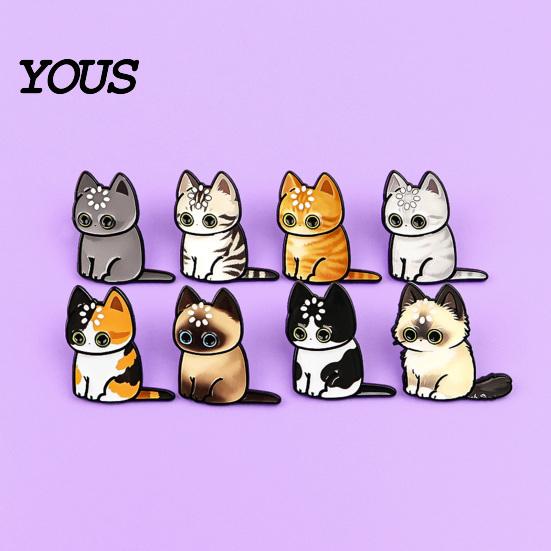 Cat Shape Brooch Cartoon Pin for Clothing, Enamel Kitten Alloy Badge Clothing Accessories Pin, Backpacks Hats Scarves Decorative Accessory,