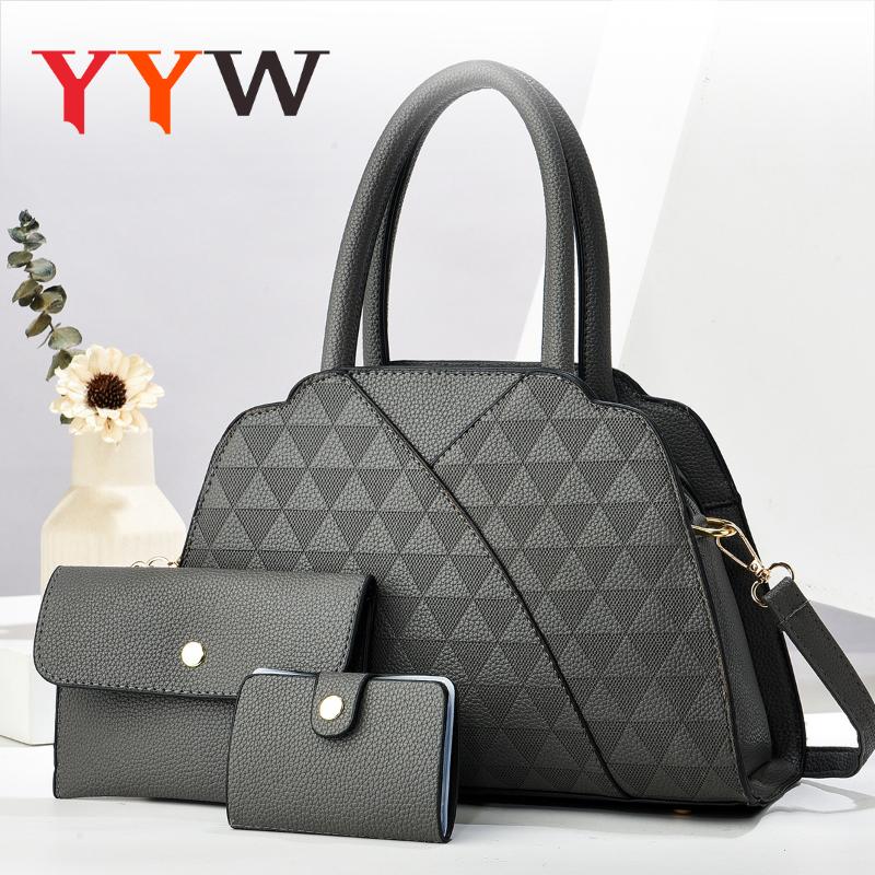 Purses and Handbags For Women Satchel Tote Bags Top-Handle PU Leather Female Shoulder Bags with Matching Clutch and Wallet
