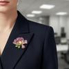 Handmade Peony Flower Brooches Colorful Chinese Style Corsage Fashion Lapel Pin  for Women