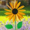 Sunflower windmill ground plug 3D metal sunflower art sculpture wind spinner sunflower stake wrought iron garden lawn decoration