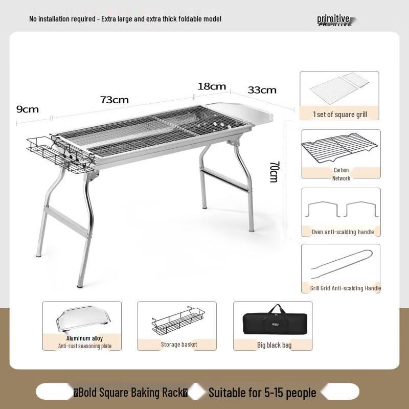 Foldable Stainless Steel BBQ Grill