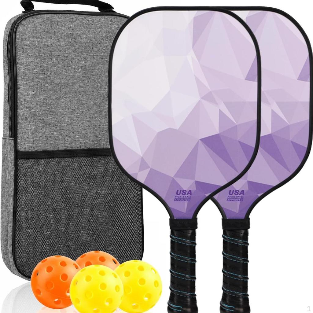 2 Pieces Paddle Racket Set with Bag Composite Sports Honeycomb Core for Beginners,