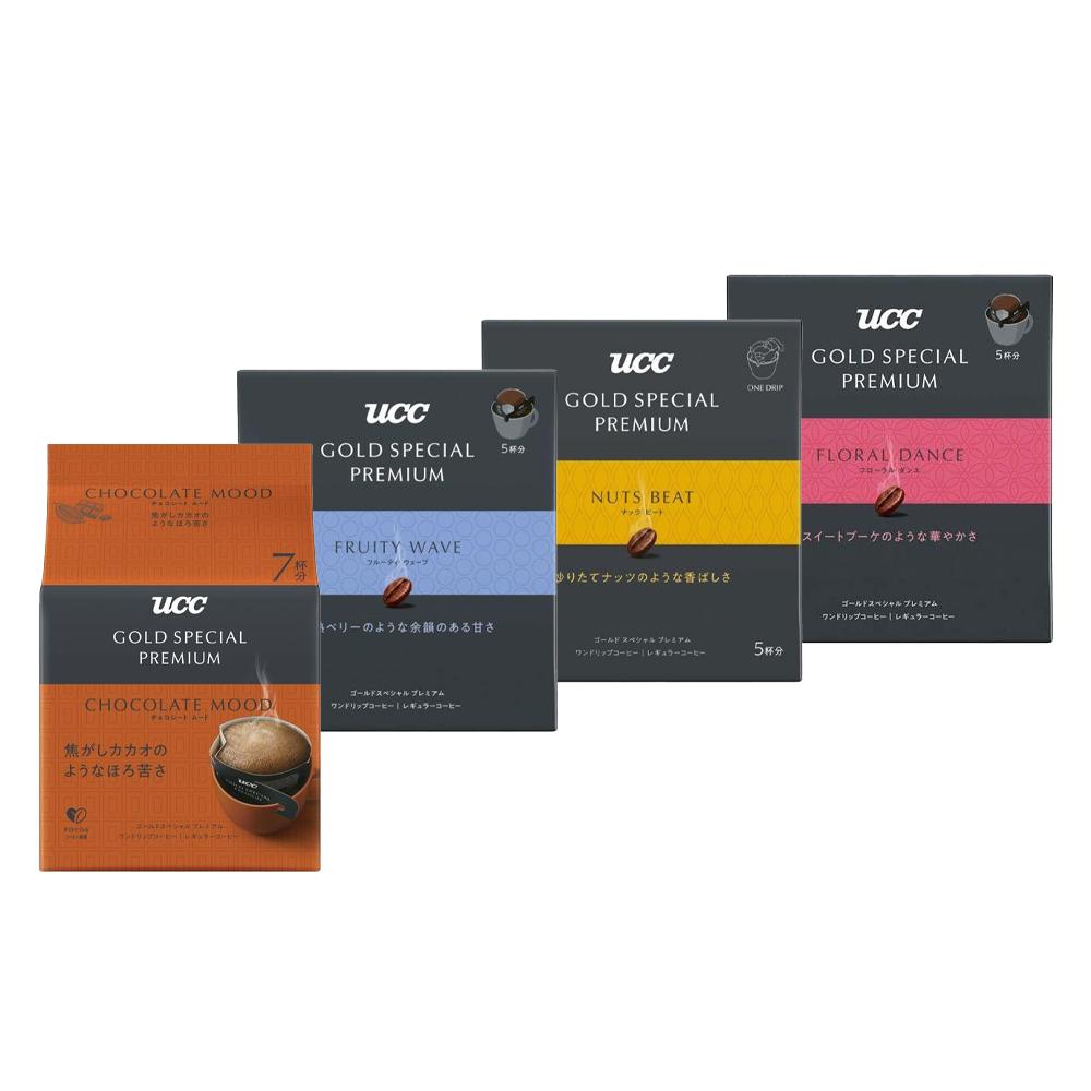 

UCC Gold Special Premium One Drip Coffee Floral Dance / Fruity Wave / Nuts Beat / Chocolate Mood (1 box; 5 cups / 7 cups) Chocolate Mood