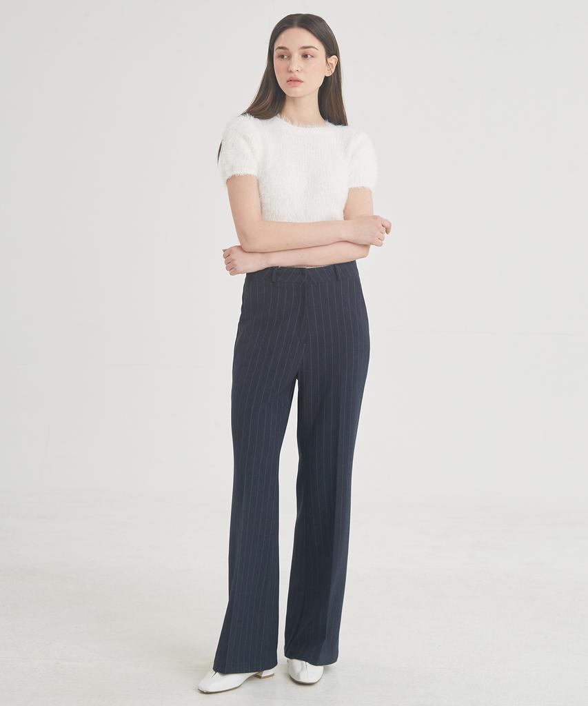 THEFRHT Wool Stripe Flare Pants (Navy)