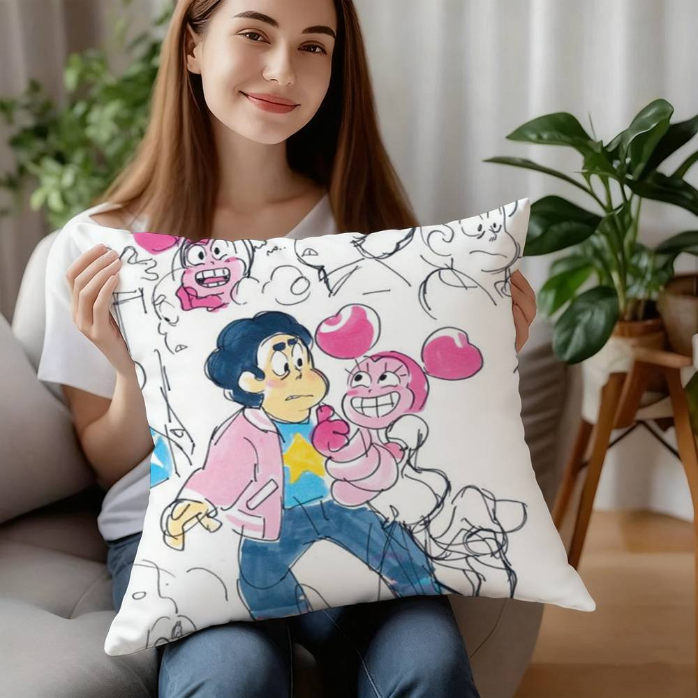 S-Steven Universe Art Pillow Case Plush Fabric Soft Pillowcase Double Sided Print Cushion Cover Household Gifts