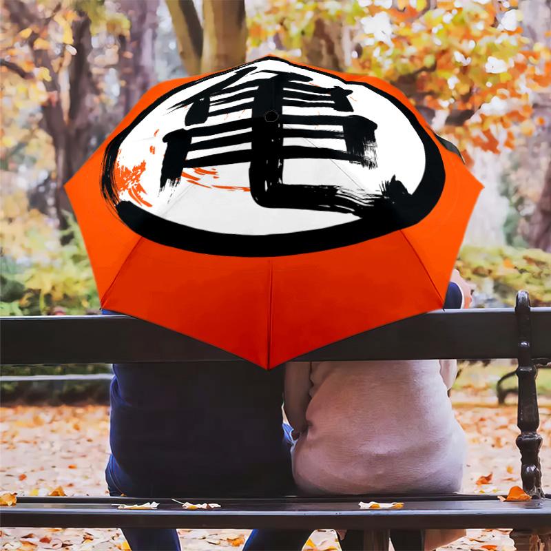 1 PC Automatic Folding Umbrella - Dragon Ball Z Logo Pattern Portable Foldable Design With 8 Ribs Christmas Birthday Gifts