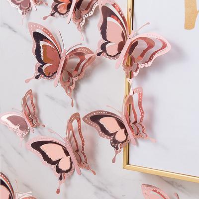 12pcs 3D Butterfly Wall Stickers Self Adhesive Butterfly Wallpaper for Home Living Room Decoration Aesthetic Wall DIY Decals