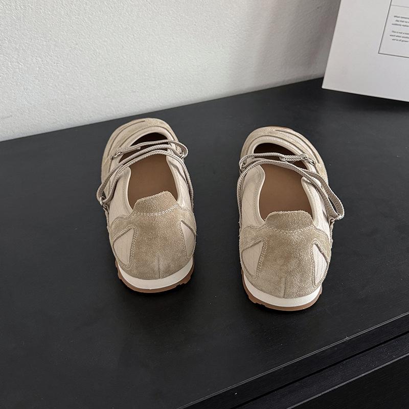 Weiches Leder Mary Jane Damenschuh Elastisches Band Weiche Sohle Ballett Freizeit Sportschuhe