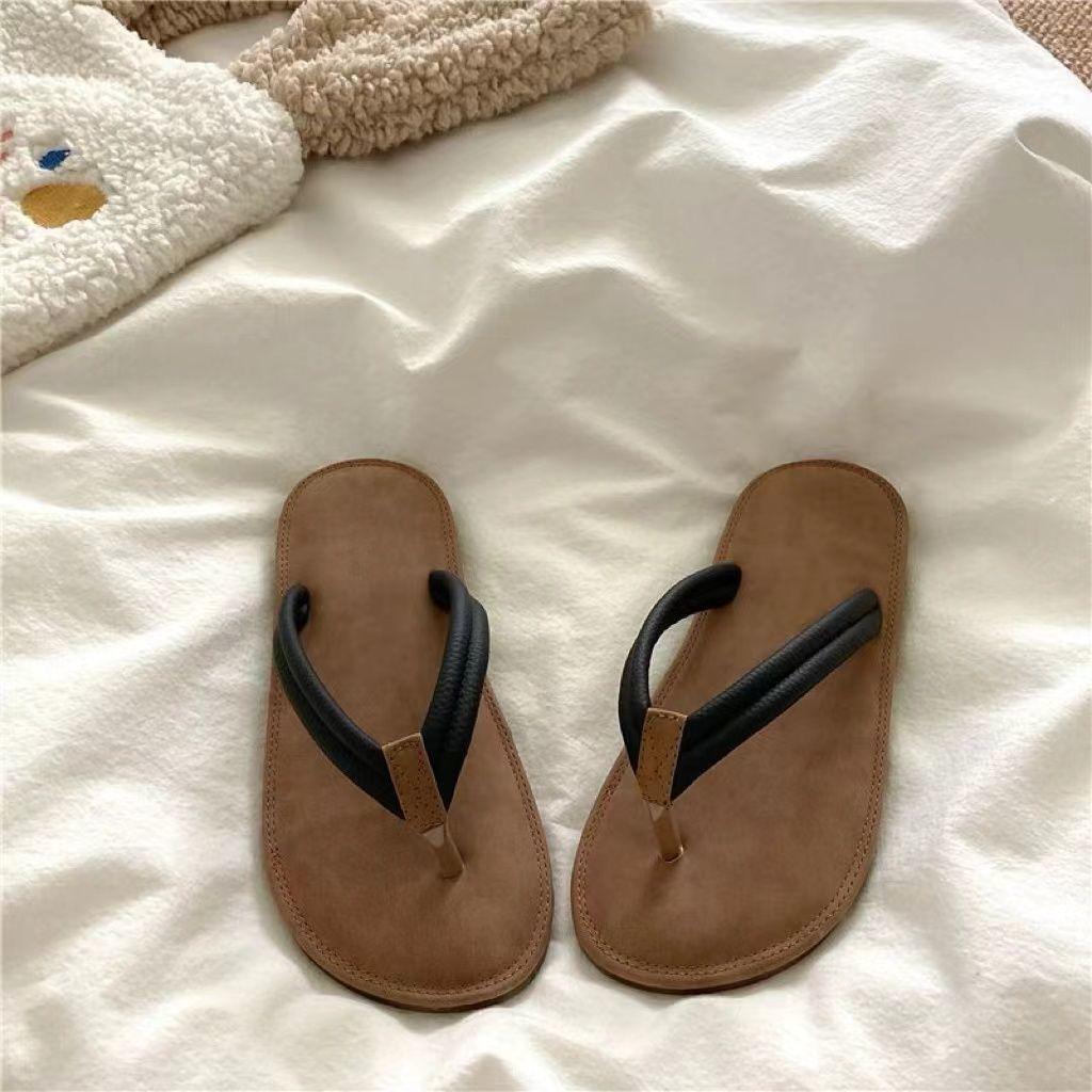 

Women s flip flops for summer couples, high beauty beach leisure, breathable home sandals 40-41 бежевий