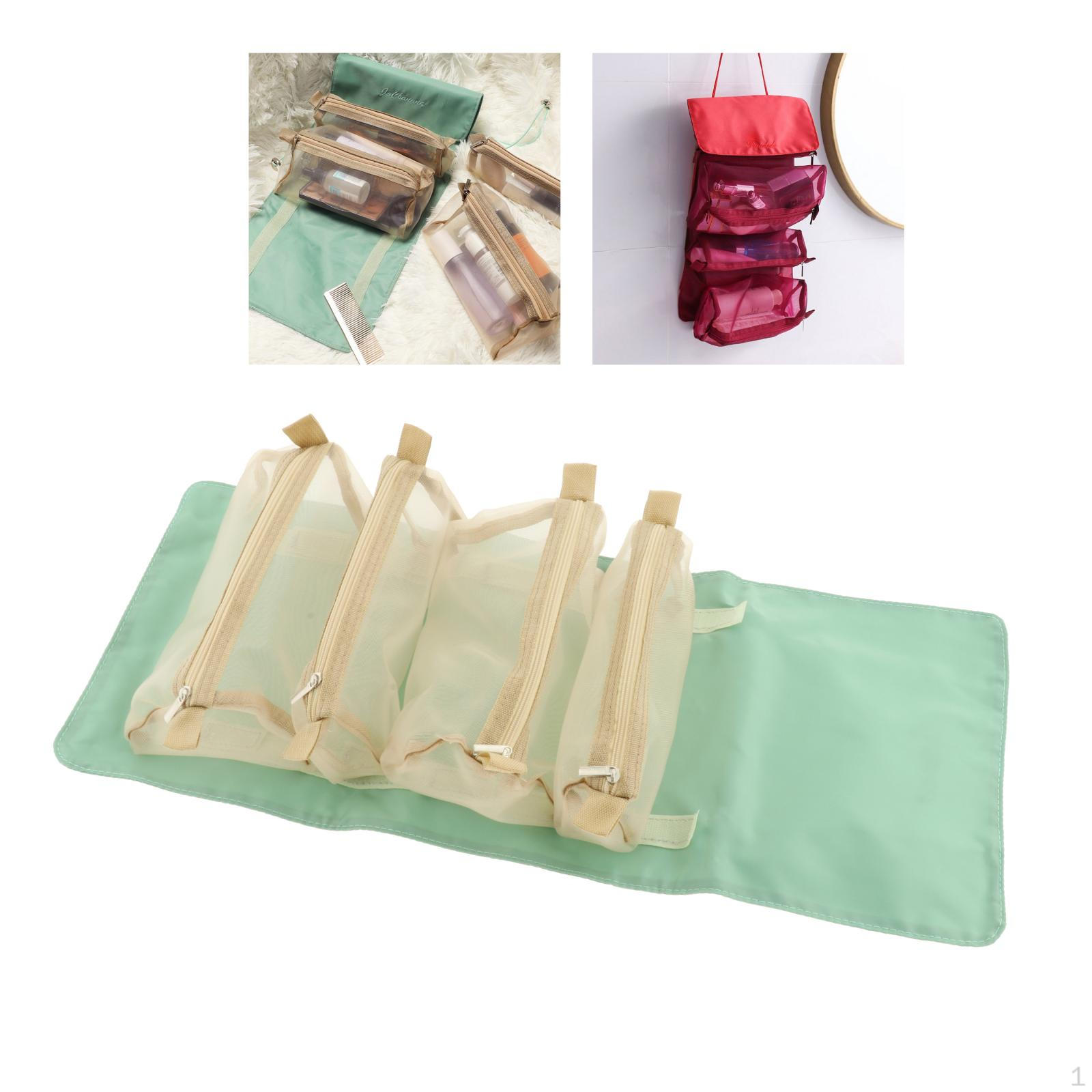 Складная подвесная косметичка для макияжа, Косметичка, Экономия места, для Аксессуаров, Подвесная зелёный