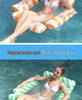 Inflatable Four-Tube Mesh Lounge Chair: Striped Hammock-Style Floating Bed for Water Recreation