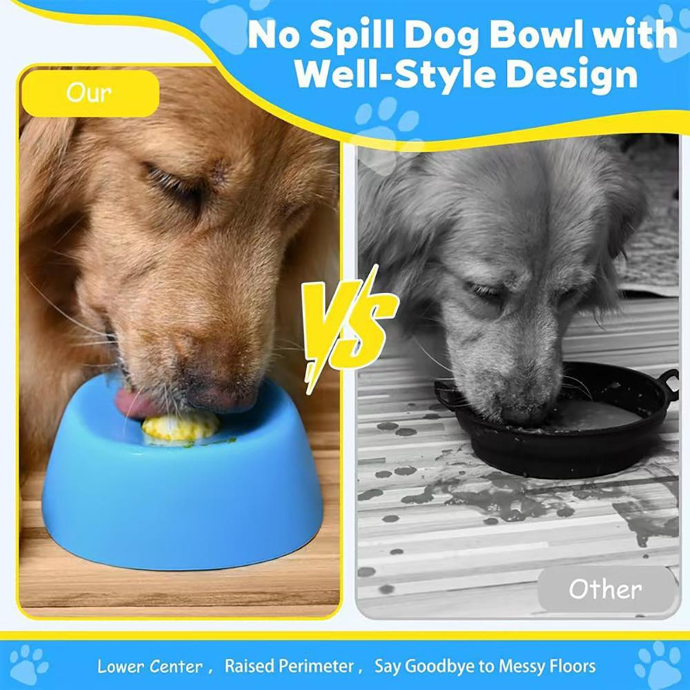 Pet Slow Feeder Bowl—Liquid Slow Dog Bowls: Non-Slip,Ball&Bone Design Slow Feeder for Cats&Dogs (Ideal for Bone Broth & Licking)
