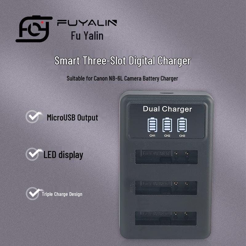 NB6L Triple Charger Compatible with Canon SX520 HS, SX530, SX600, SX610, SX700, SX710.