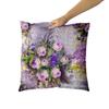 Happy Easter Day Purple Flower Pillow Case Hydrangea Lavender Rose Forest Pillowslip  Cushion Covers Sofa Living Room