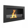 Wall Mounted Bioethanol Fireplace GOLF 2 Black with Glazing Set