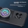 Freeson Phone Case for OnePlus Ace2 Pro, Full Camera Protection, Shockproof, Anti-Collision Corners, Transparent, Metal Magnetic Cooling Fans, Black