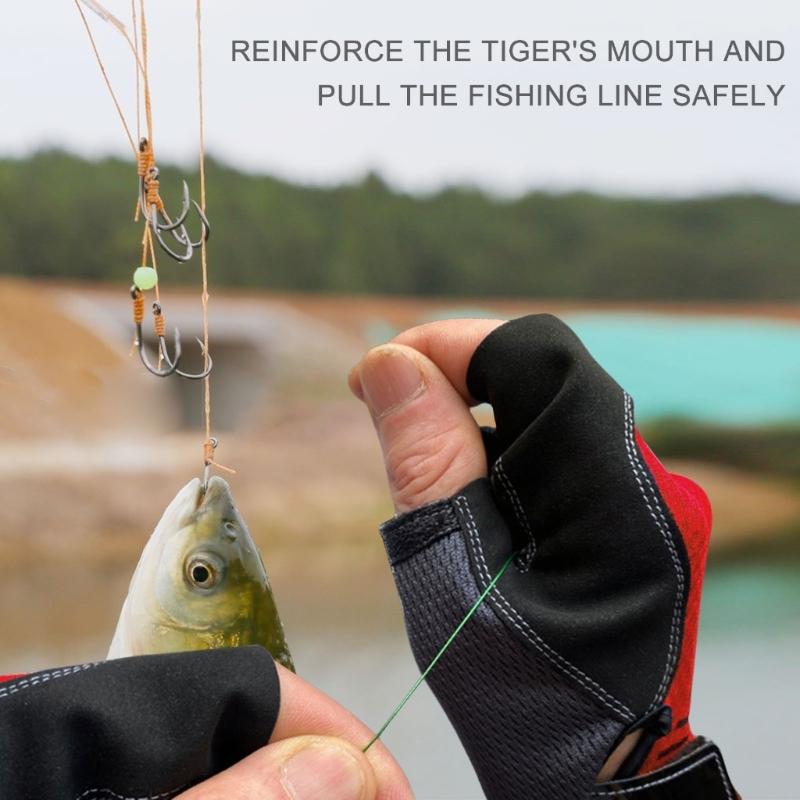 3 Fingerless Fishing Gloves Quick Drying Nonslip Fishing Gloves for Kayaking Paddling Driving Hiking Comfortable To Wear