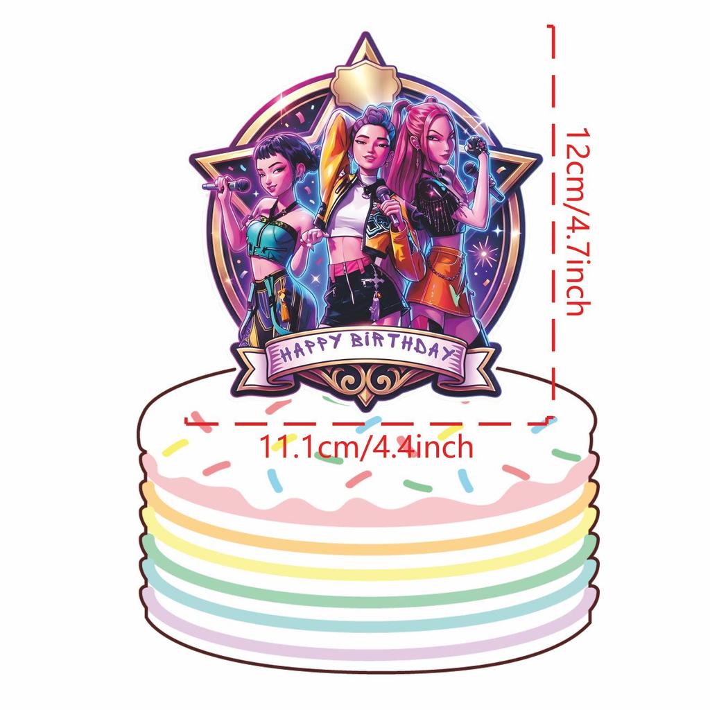 Demon Hunter Girls Cake Topper for Birthday Parties