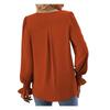 Spring and Summer New V-neck Pullover Trumpet Sleeve Top Solid Color Casual Long Shirt