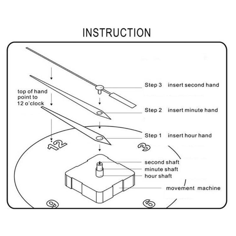 Clock Repair Kits with 8Pcs Quiet Quartzs Clock Movement Mechanism and 12 Hand Set Combinations Shaft Length 13/18/24mm