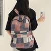 Student Schoolbag Contrast Color Women's Denim Backpack Large Capacity Backpack