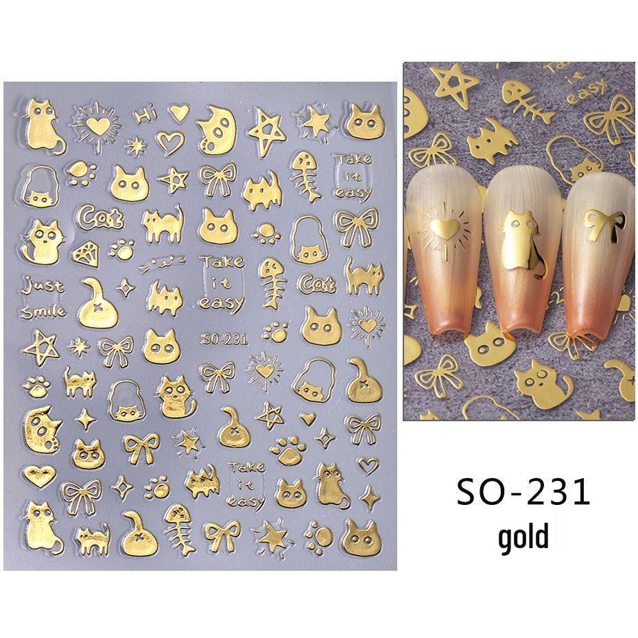 

Наклейки для ногтей Douyin Милый мультяшный кот для женщин - AHa Style Самоклеящийся дизайн котенка