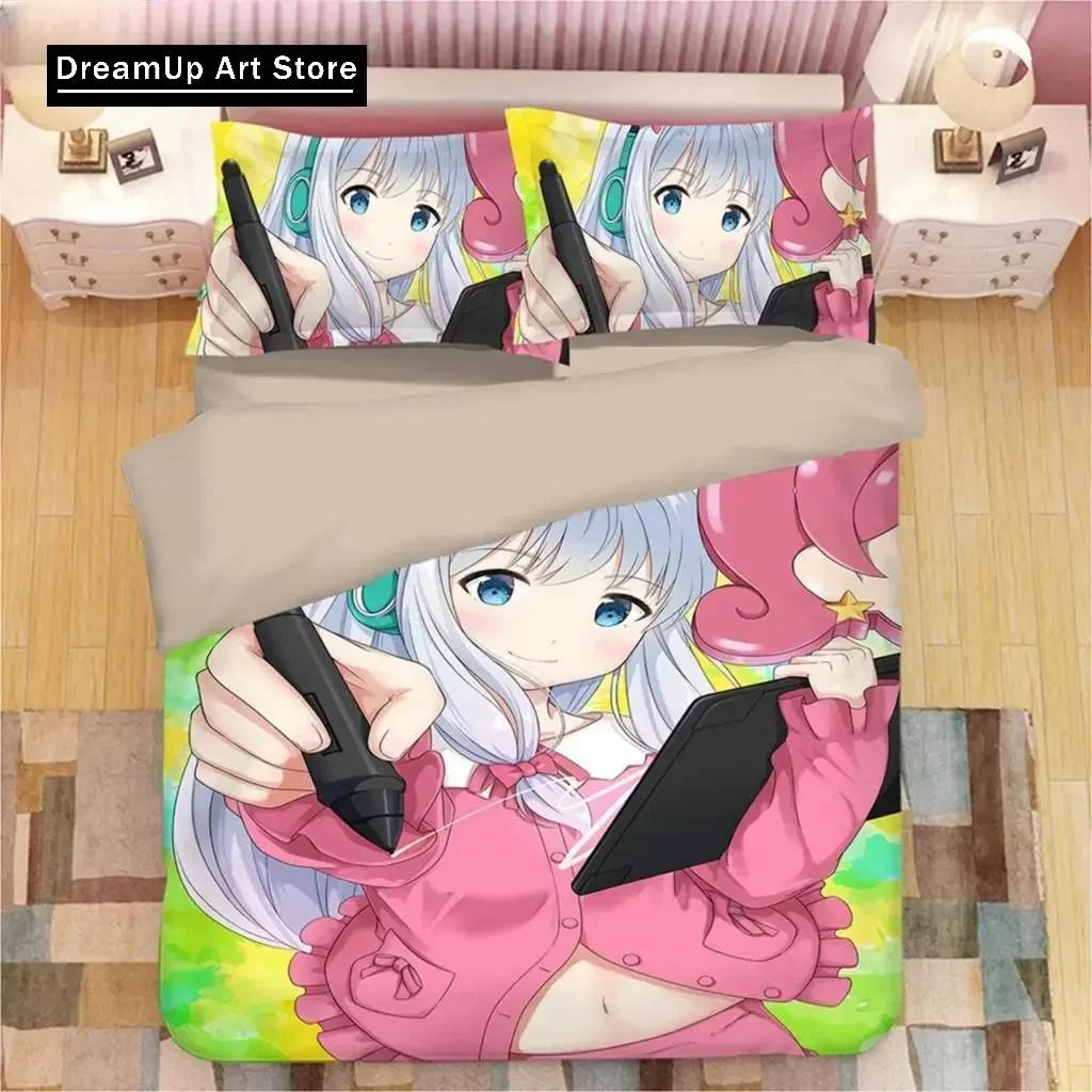3D Print Kawaii Izumi Sagiri Eromanga Sensei Bedding Set Boys Girls Twin Queen Full Size Duvet Cover Pillowcase Bed Set Adult Be