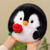 Adorable Plush Penguin Toy With Rose Soft 20cm Stuffed Animal Gift For Kids