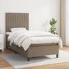 3141909 vidaXL Divan Bed with Mattress Taupe 90x200 Cm Fabric