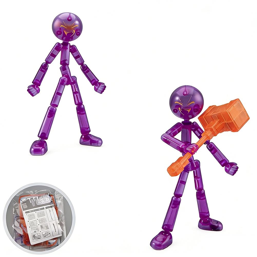 3D Printed Jointed Dummy Action Figure Diy Assembly Movable Robot Red Translucent Toy Model Gift