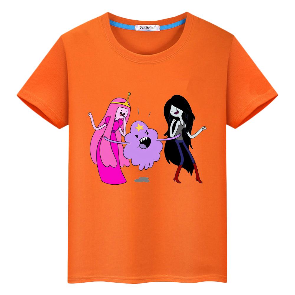 adventure time t shirt for kids boy 10years toddler girl clothes 100%Cotton Anime Short Tops pride tshirt y2k kids clothes girls