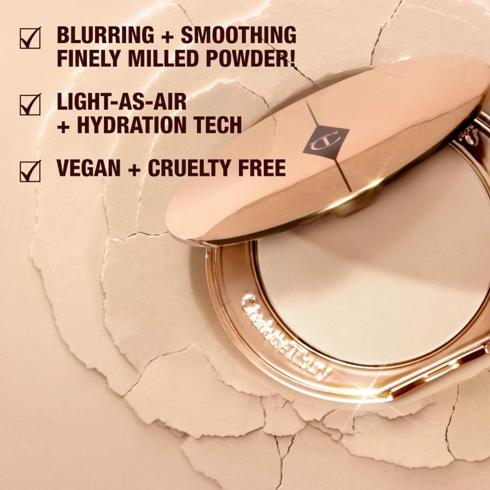 Charlotte Tilbury Airbrush Flawless Finish Nachfüllbares Puder zum Weichzeichnen und Fixieren 0,28 oz 8 g 4 Tief Tief bis Sehr Tief