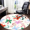 1pc Candy Canes Office Round Rug, Non-slip, Soft and Durable Office Rug for Interior Decoration, Perfect for Office, Beautiful Decoration yy260324012