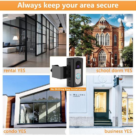 QIBOX Anti-Theft Video Doorbell Mount Compatible with Ring/Blink Wireless Video Doorbell 4/3/3 Plus/2/1/(2020 Release), Adjustable No-Drill Mounting