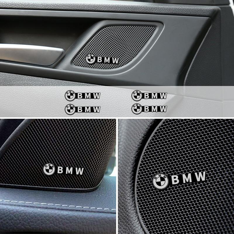 4pcs 3D aluminum speaker stereo speaker badge emblem Sticker For BMW 1 3 5 7 Series M F01 F20 F10 F13 E52 E53 E60 E9 Accessories knpc33 dbjs5