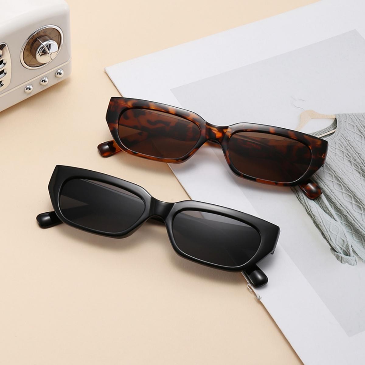 2pcs European and American style unisex boxy Y2K fashionable sunglasses, trendy and versatile, summer sun shading, sun protectio
