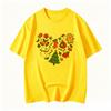 Christmas Heart Print Tshirt Holiday Design Featuring Gingerbread Unisex Candy Canes And Snowflakes Soft Crew Neck Casual Top