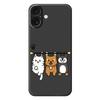 For iPhone 17 Case Three Animal Dolls Pattern Printing Straight Edge TPU Phone Back Cover