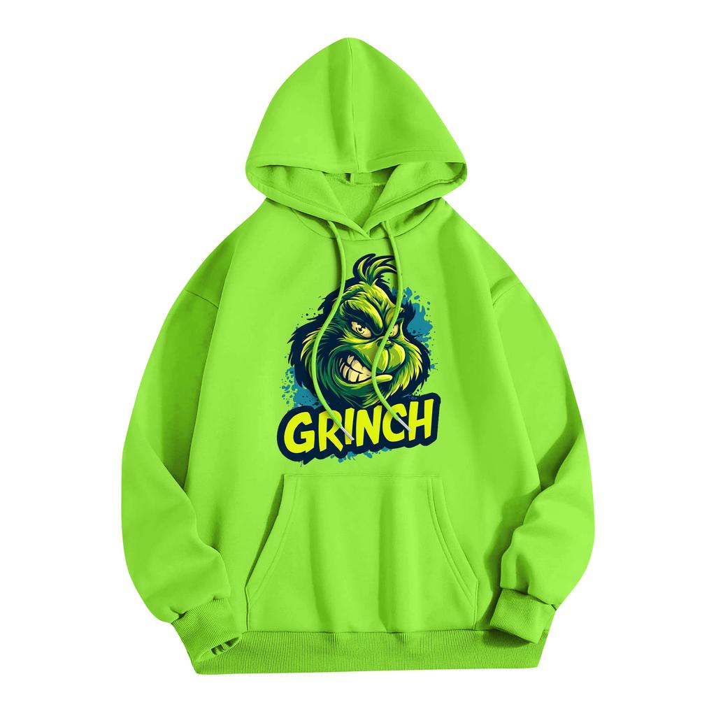 Women's Fashion Christmas Printed Casual Hooded Sweatshirt With Pockets