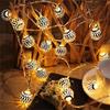 LED Moroccan Fairy Lights Battery Operated Gold Globe String Lights For Home Outdoor Wedding Party Festival Decoration 10/20/40LEDs