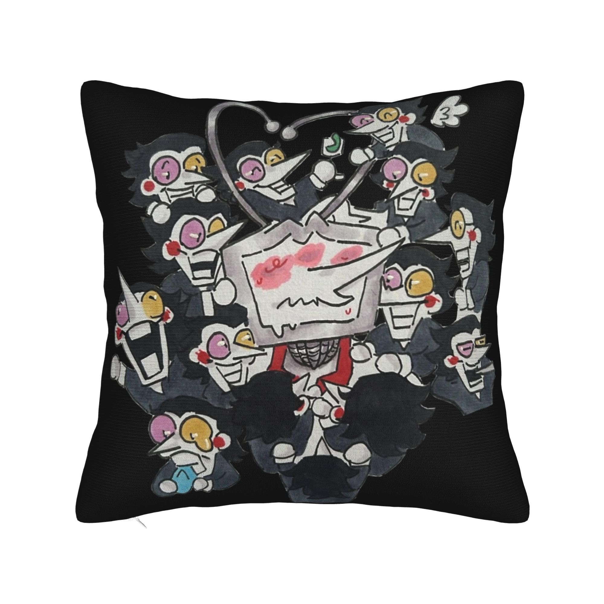 Helenal Unisex Tenna And The Spamlings Deltarune Pillowcase Soft Polyester Cushion Cover Gift Throw Pillow Case Cover Seat Zippered 40*40Cm