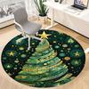 1PC Christmas Tree Decorations Office Round Area Rug, Mat Suitable For Office, Under Office Chairs Bedroom Living Room Home Decor, Room Deco