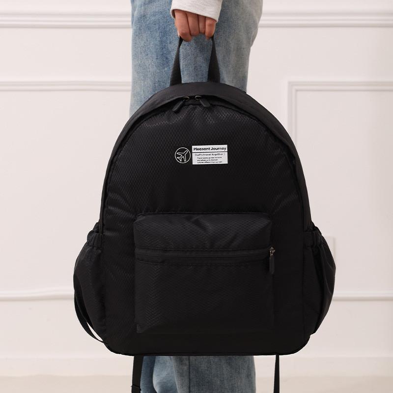 Monochrome Simple Lightweight Leisure Foldable Backpack For Hiking Sports And