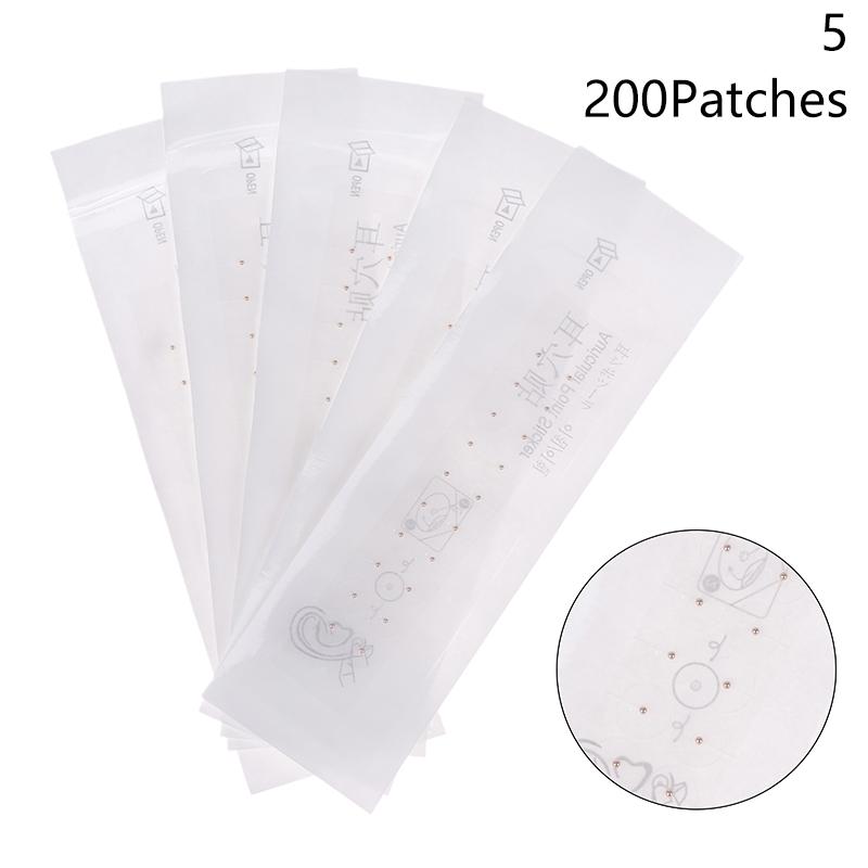 20/100/200 Patches Ear Seed Acupuncture Auricular Disposable Ear Stickers Massage Therapy Needle Patch Auricular Auriculotherapy